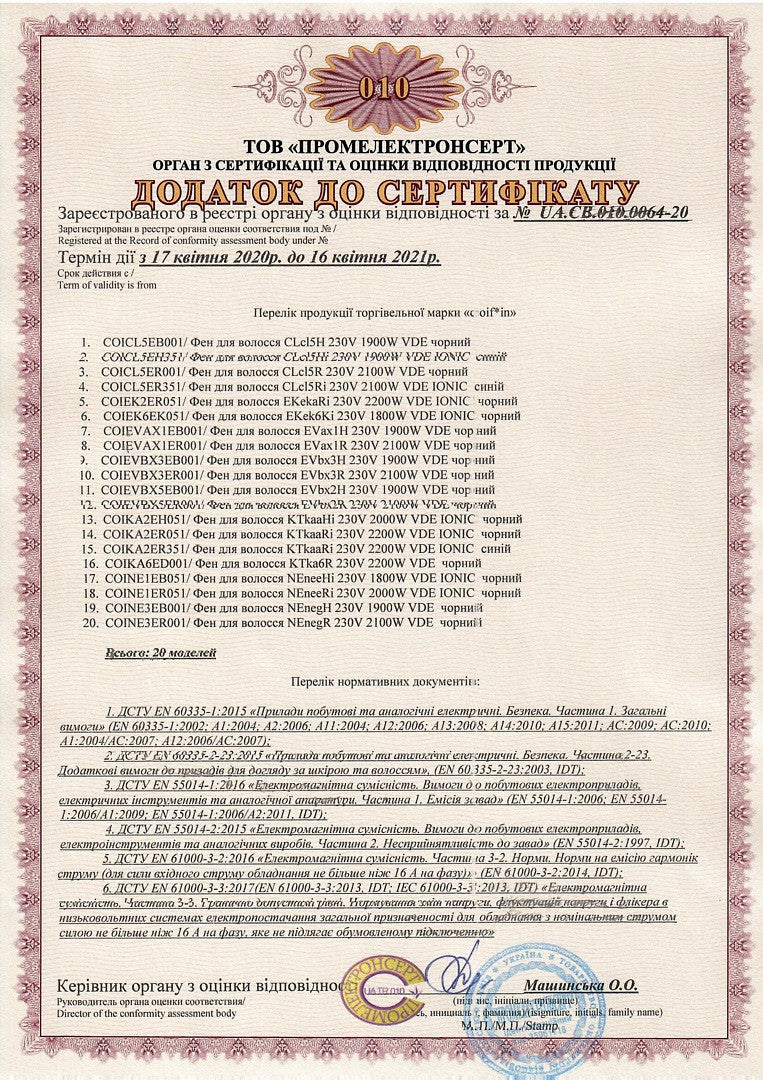 Фен для волосся Coifin Korto A6R чорний 2200-2400W