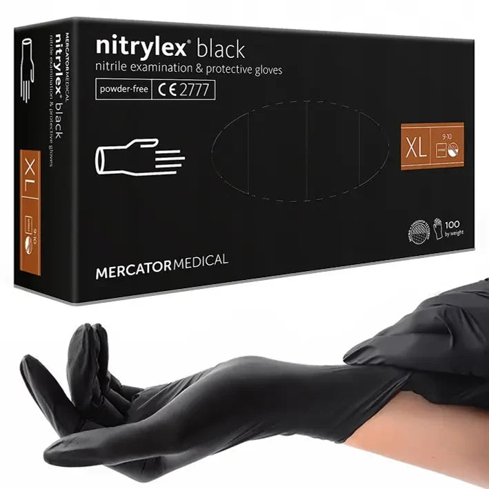 Рукавички нітрилові чорні 4.2 г Nitrylex XL, 100 шт