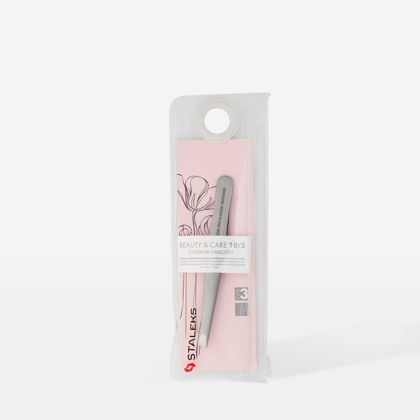 Пінцет для брів (широкий скошений) BEAUTY & CARE 10 TYPE 3 Staleks