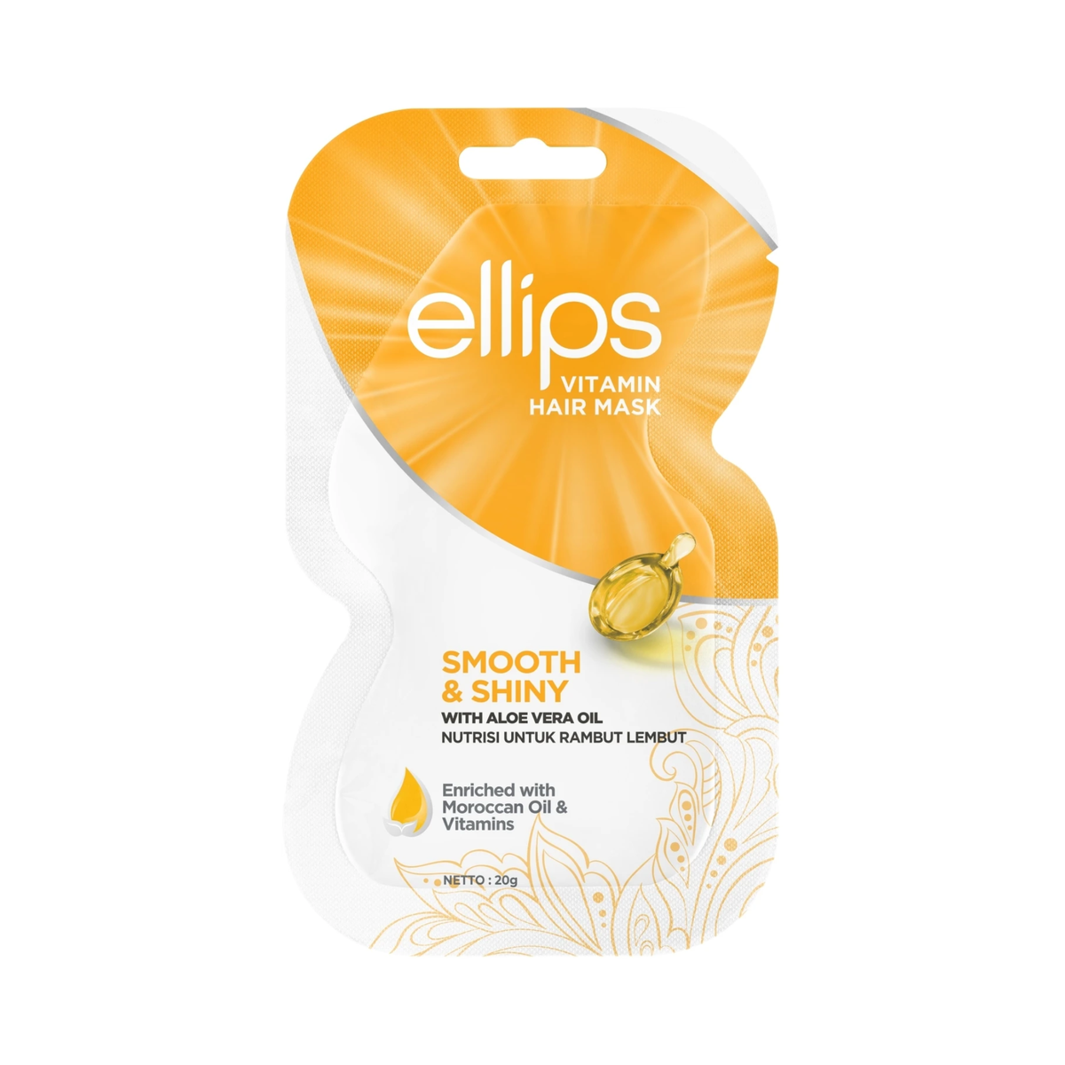 Маска для волосся з олією алое вера "Розкішне сяйво" Vitamin Hair Mask Smooth & Shiny With Aloe Vera Oil Ellips 20 г