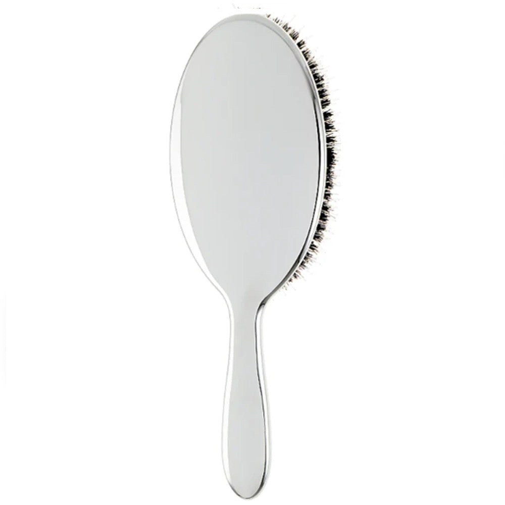 Щітка JANEKE Silver Hairbrush з натуральною щетиною кабана та нейлоном L