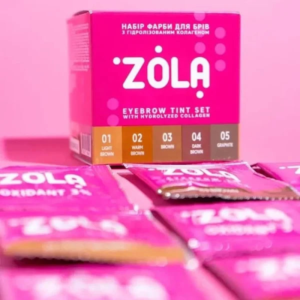 Набір фарб для брів в саше New Innovative Colouring System ZOLA 5x5мл (5 кольорів)