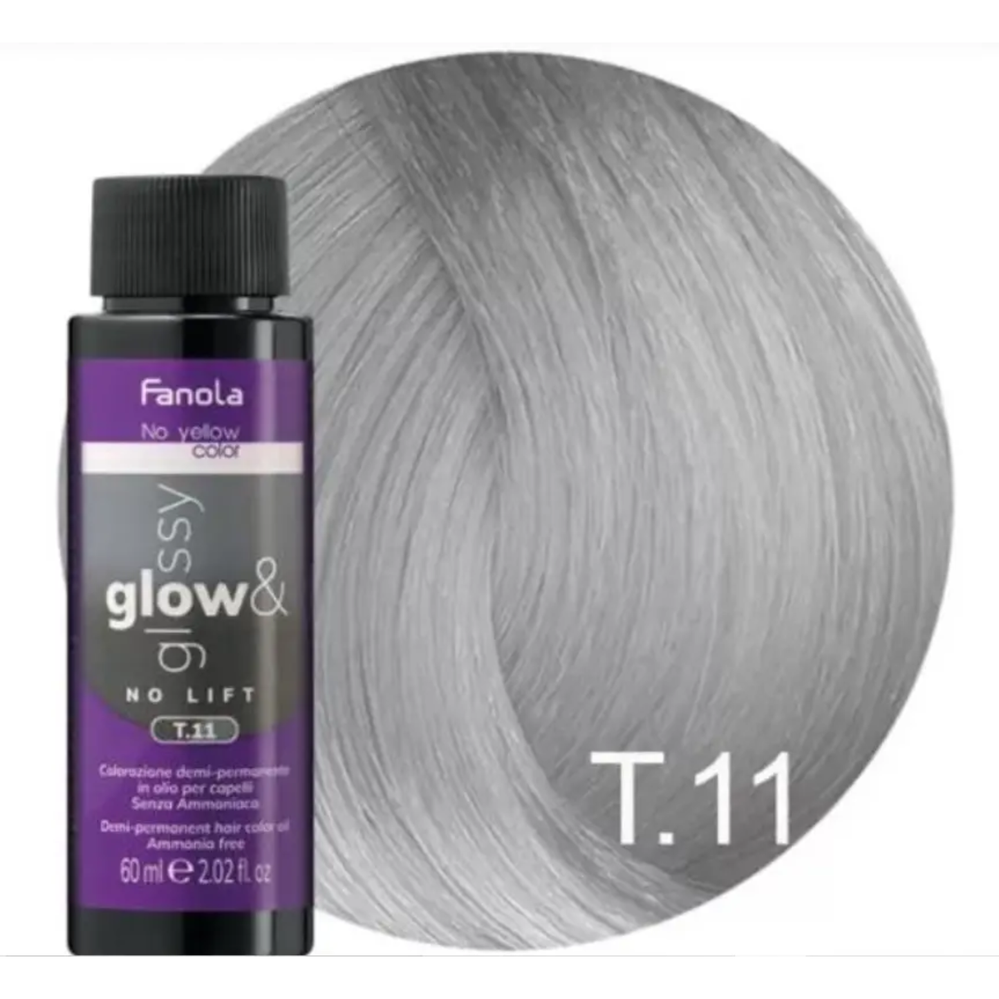 Тонер Glow/Glossy демі-перманентний масляний No Yellow Т/11 100мл FANOLA