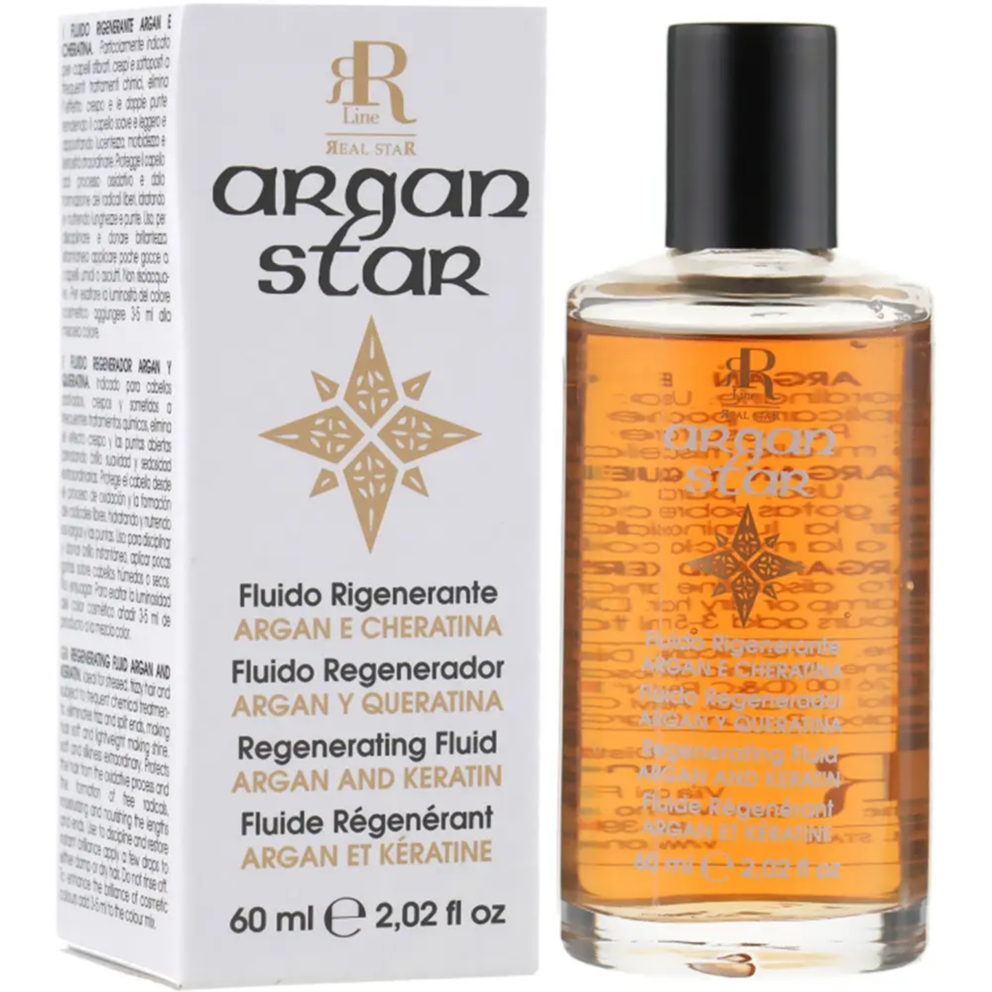 Флюїд для реконструкції волосся з олією аргани та кератином RR Line Argan Star 60 мл
