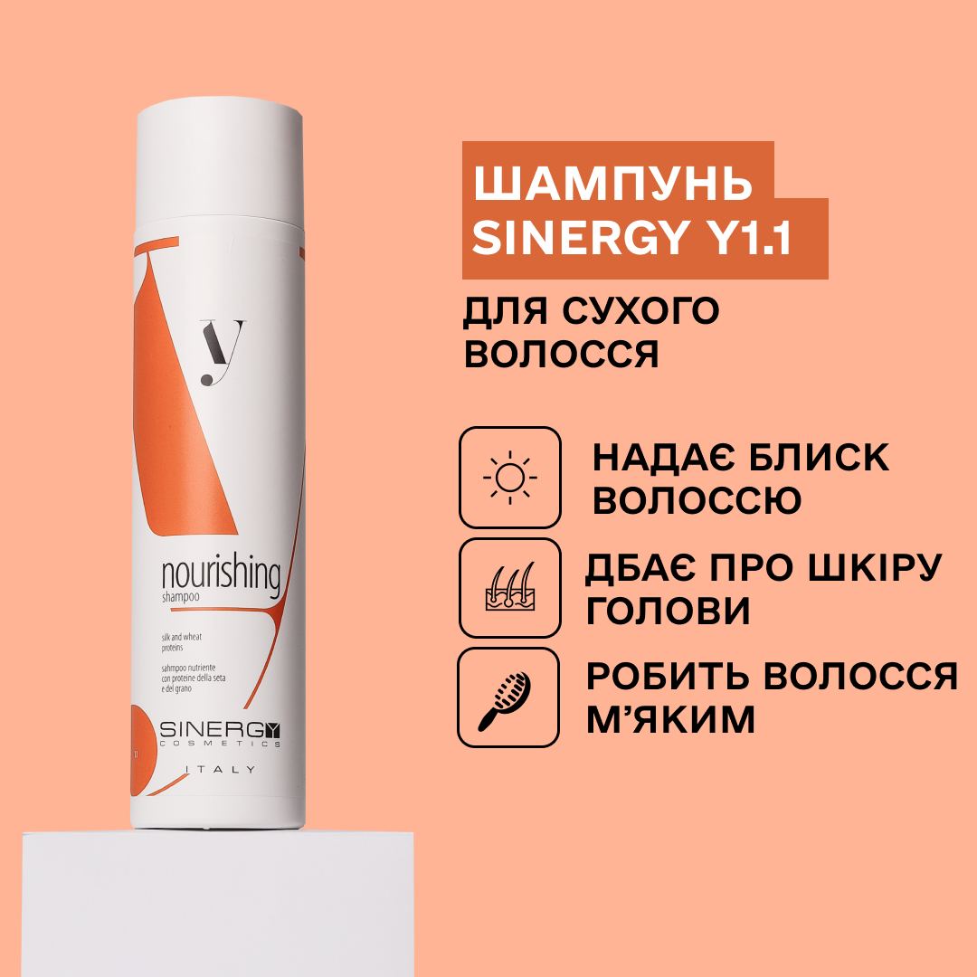 Шампунь для сухого і пошкодженого волосся Y1.1 Sinergy 250 мл