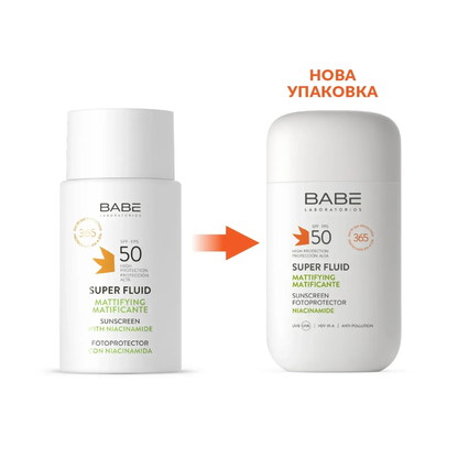 Сонцезахисний флюїд з матуючим ефектом Babe Super Fluid Mattifying SPF 50, 50 мл