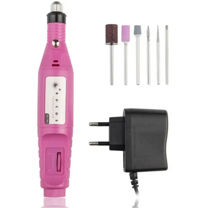 Фрезер-ручка Bucos ZS-100 (20 000 об.) Pastel Pink + 6 фрез