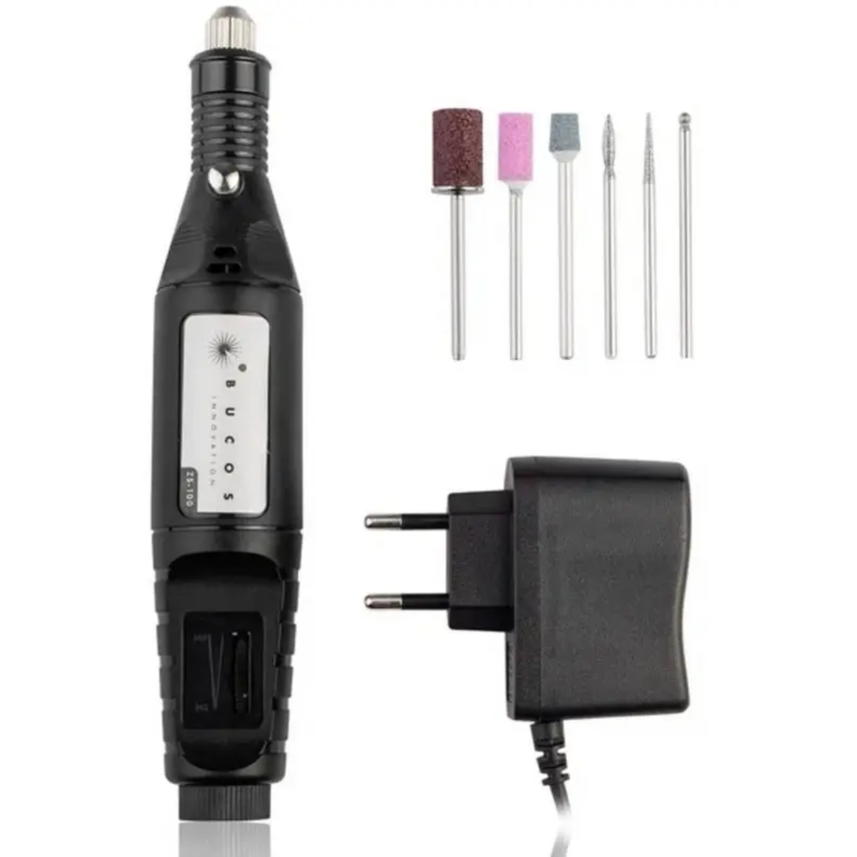 Фрезер-ручка Bucos ZS-100 (20 000 об.) Black + 6 фрез