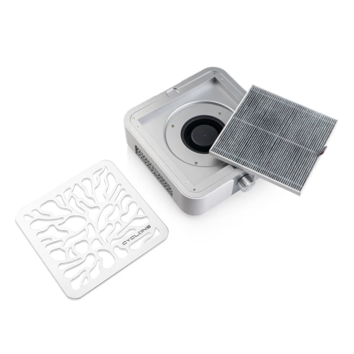 Витяжка для манікюру та педикюру Cyclone X3 з НЕРА-фільтром 72W SILVER