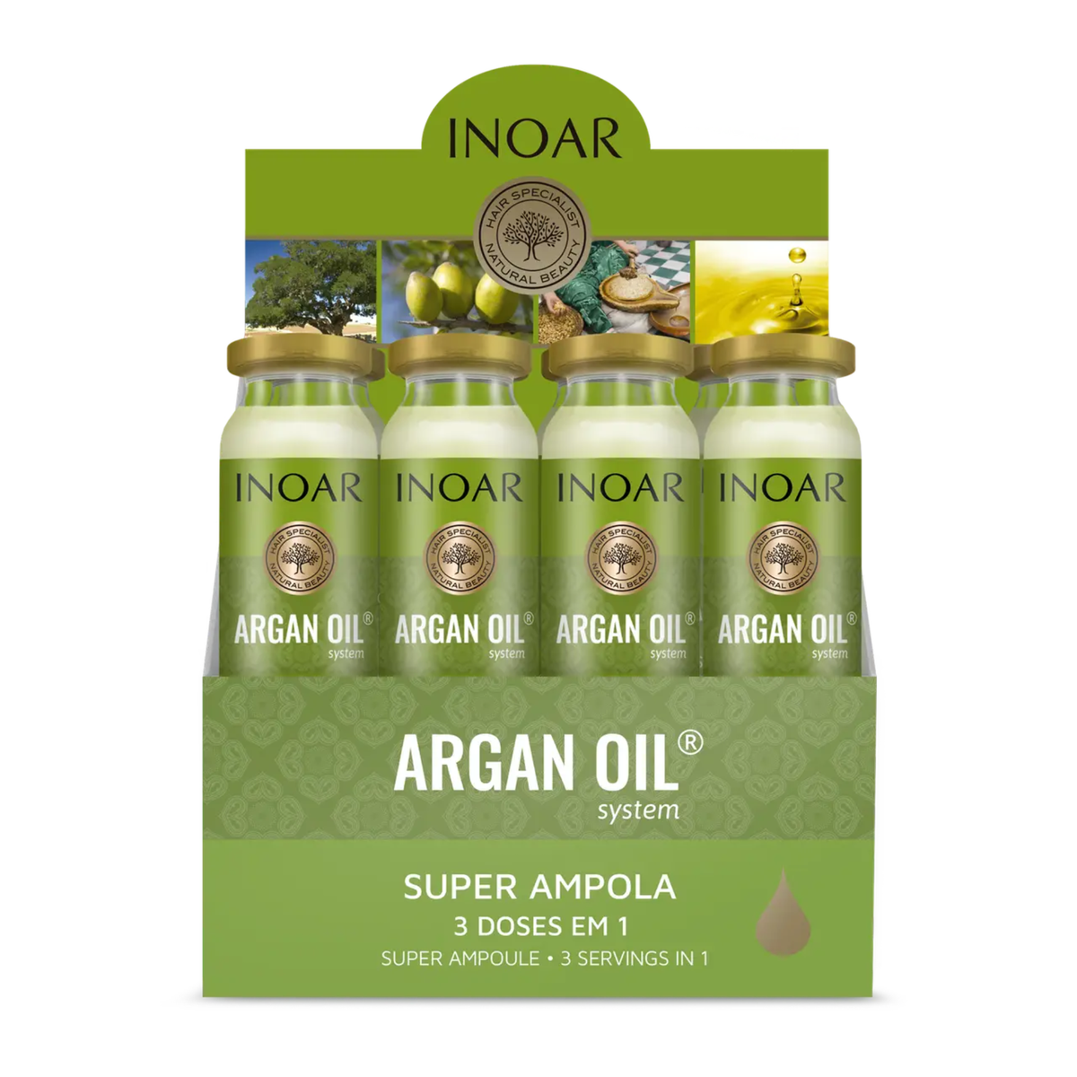 Ампула-інтенсив для відновлення та блиску сухого волосся Inoar Argan Oil Ampola 45 мл