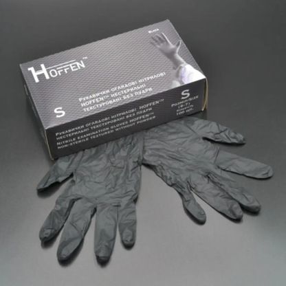 Рукавички нітрілові чорні HOFFEN (3,5 г) S 100 шт
