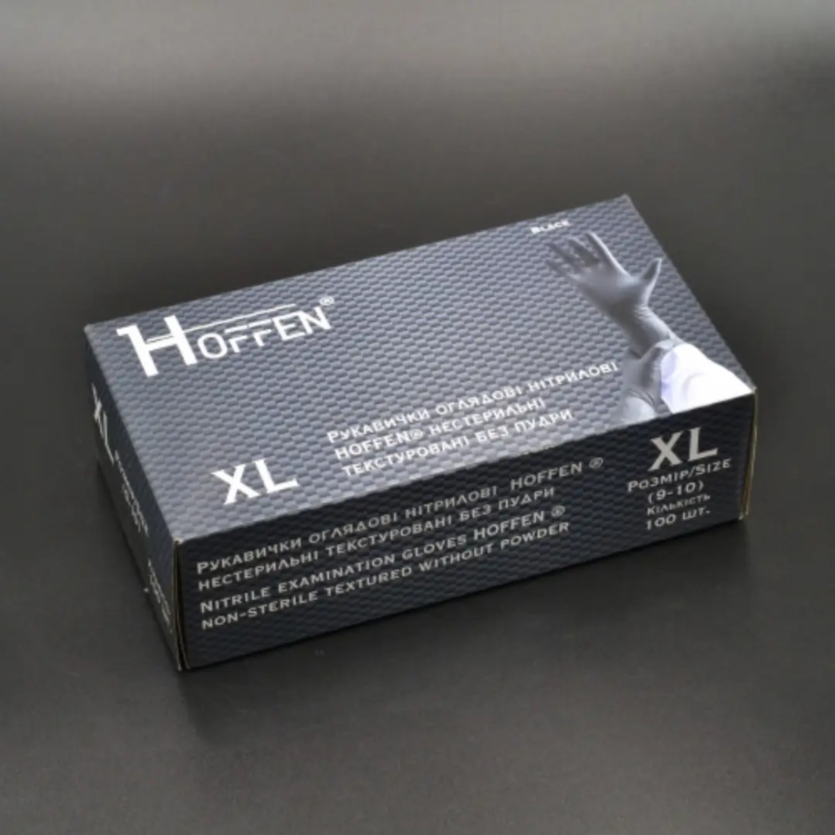 Рукавички нітрілові чорні HOFFEN (3,5 г) XL 100 шт