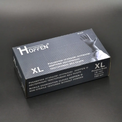Рукавички нітрілові чорні HOFFEN (3,5 г) XL 100 шт