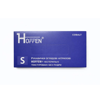 Рукавички нітрілові кобальт HOFFEN (3,5 г) S 100 шт
