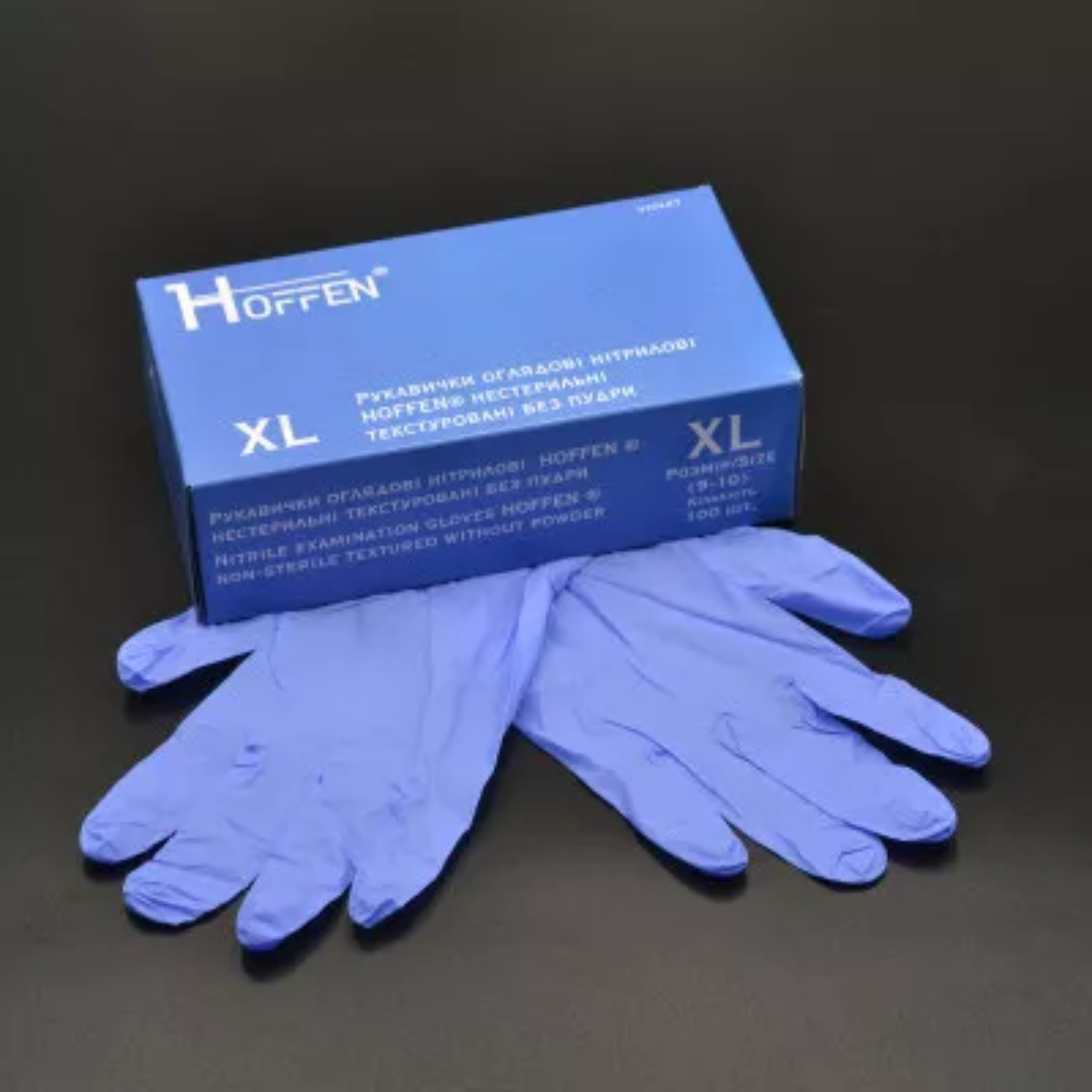 Рукавички нітрілові кобальт HOFFEN (3,5 г) XL 100 шт