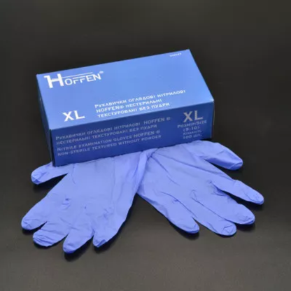 Рукавички нітрілові кобальт HOFFEN (3,5 г) XL 100 шт