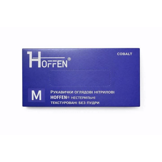 Рукавички нітрілові кобальт HOFFEN (3,5 г) М 100 шт
