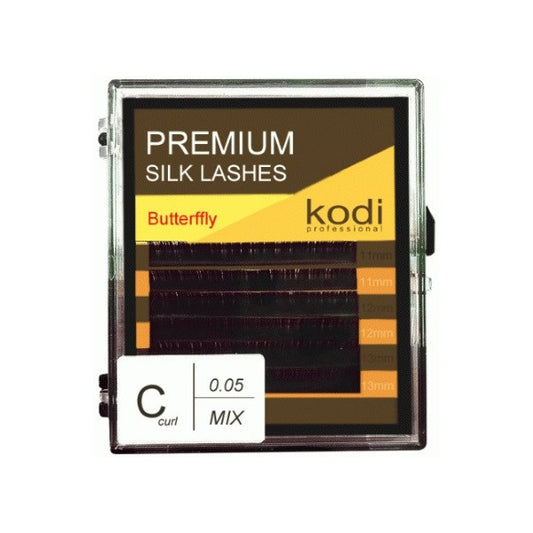 Вії для нарощення, чорні Kodi Professional №C.0.05 6 рядів: 11-2; 12-2; 13-2