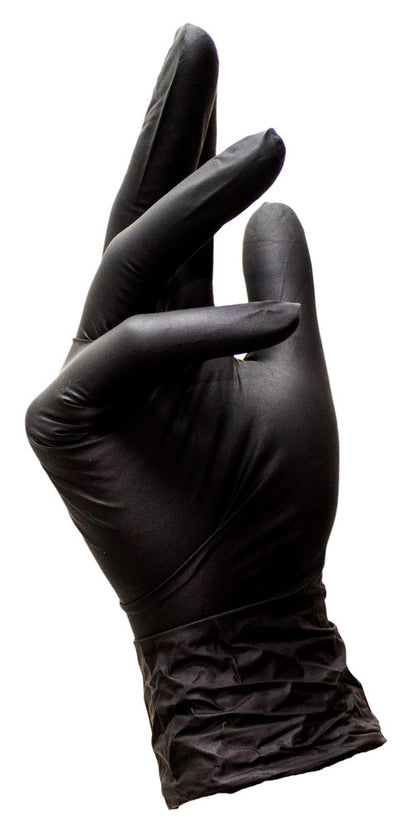 Нітрилові рукавички Nitrylex® Black чорні нестерильні, розмір S, (4,2 г.) - 100 шт
