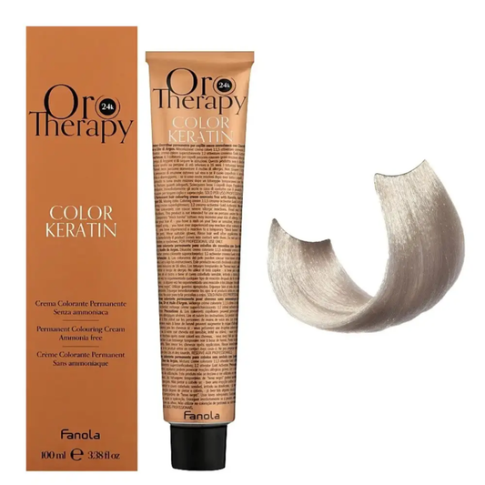 Безаміачна крем-фарба для волосся  Fanola Oro Therapy Extra №10/1 Blonde platinum ash extra 100 мл