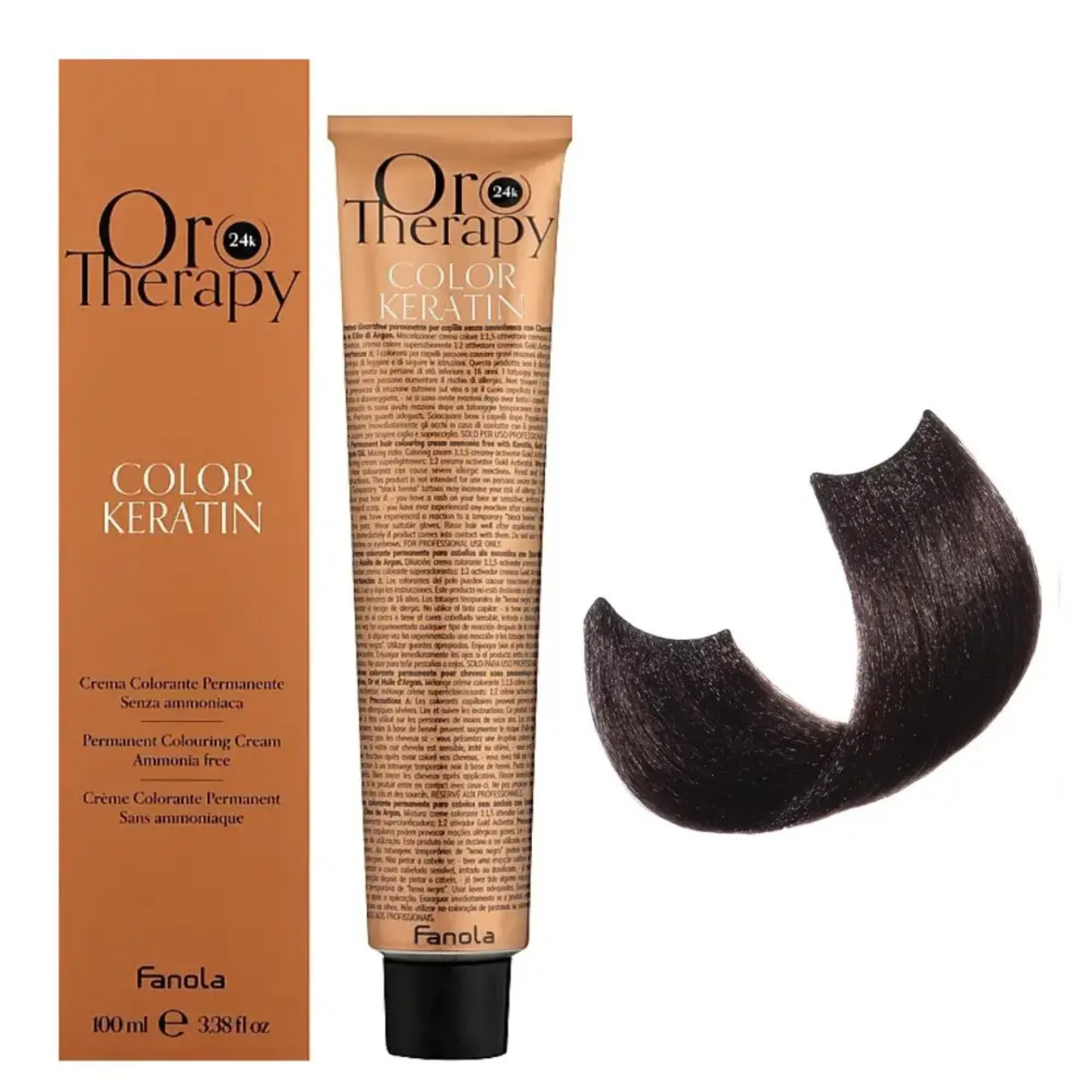Безаміачна крем-фарба для волосся Fanola Oro Therapy №4/0 Chestnut 100 мл