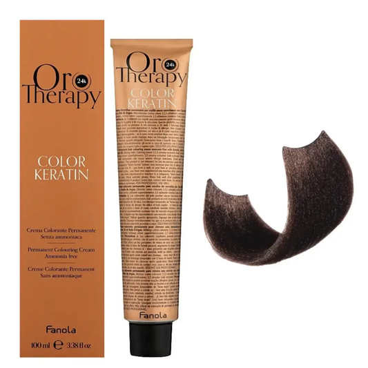 Безаміачна крем-фарба для волосся Fanola Oro Therapy №5/0 Light Chestnut 100 мл