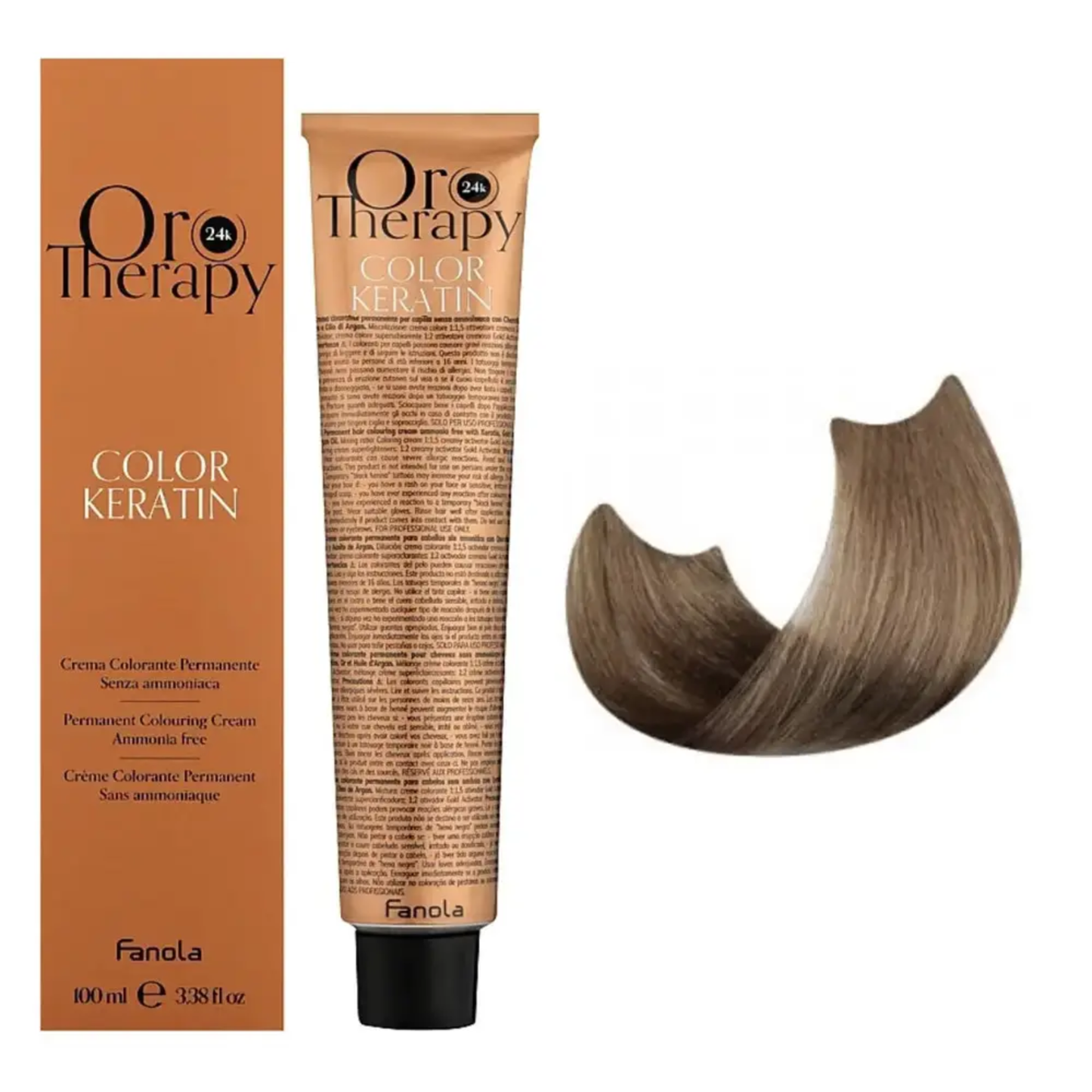 Безаміачна крем-фарба для волосся Fanola Oro Therapy №8/13 Light Blonde Beige 100 мл