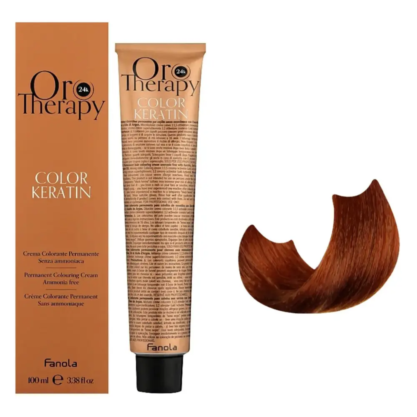 Безаміачна крем-фарба для волосся Fanola Oro Therapy №8/4 Light blonde copper 100 мл