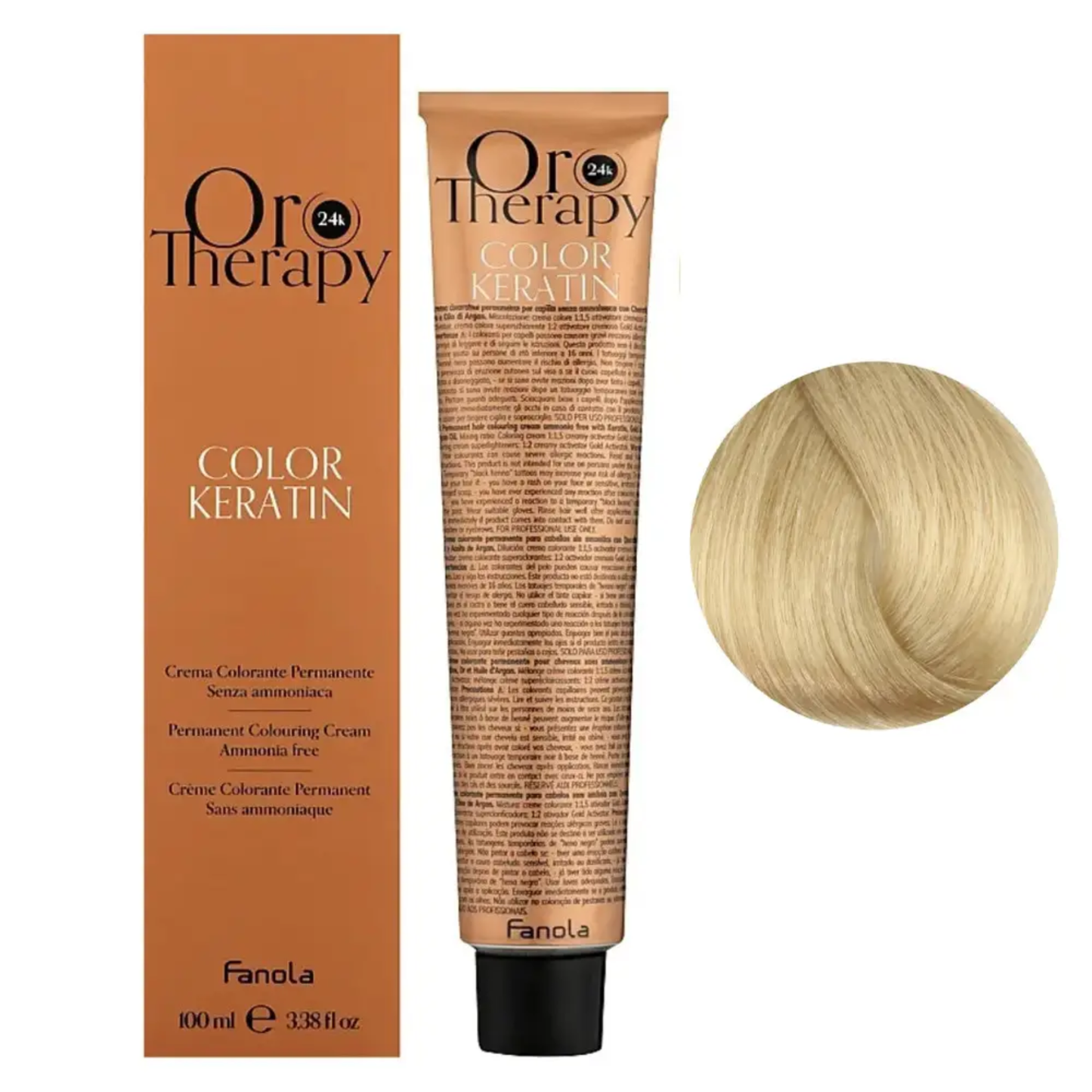 Безаміачна крем-фарба для волосся Fanola Oro Therapy №9/0 Very light blonde 100 мл