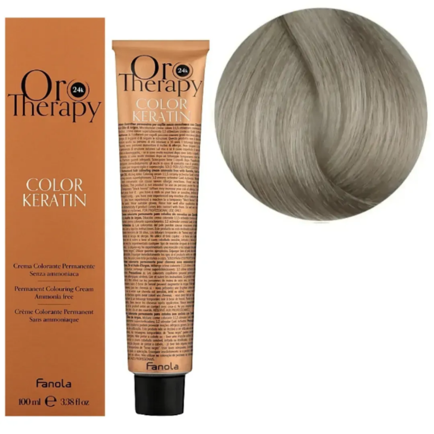 Безаміачна крем-фарба для волосся Fanola Oro Therapy №9/1 Very Light Blonde Ash 100 мл