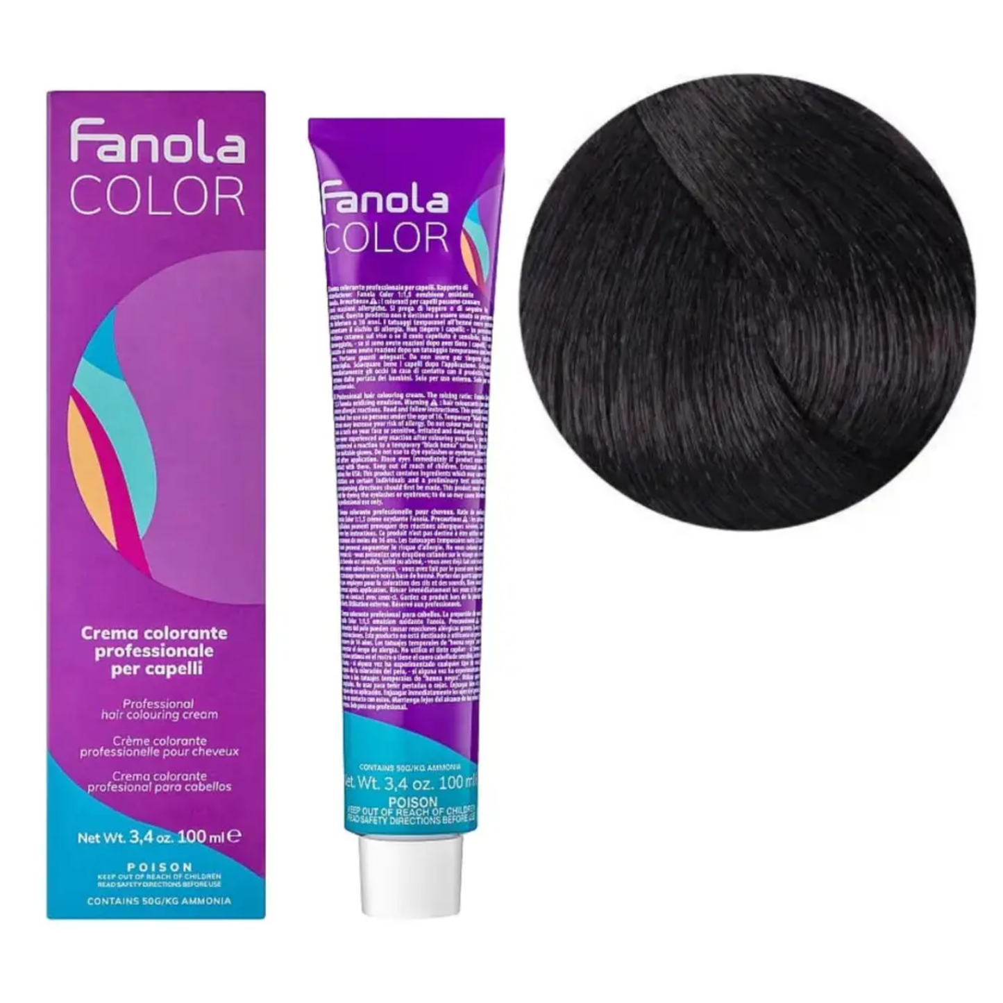 Крем-фарба для волосся Fanola №4/22 Chestnut intense violet 100 мл
