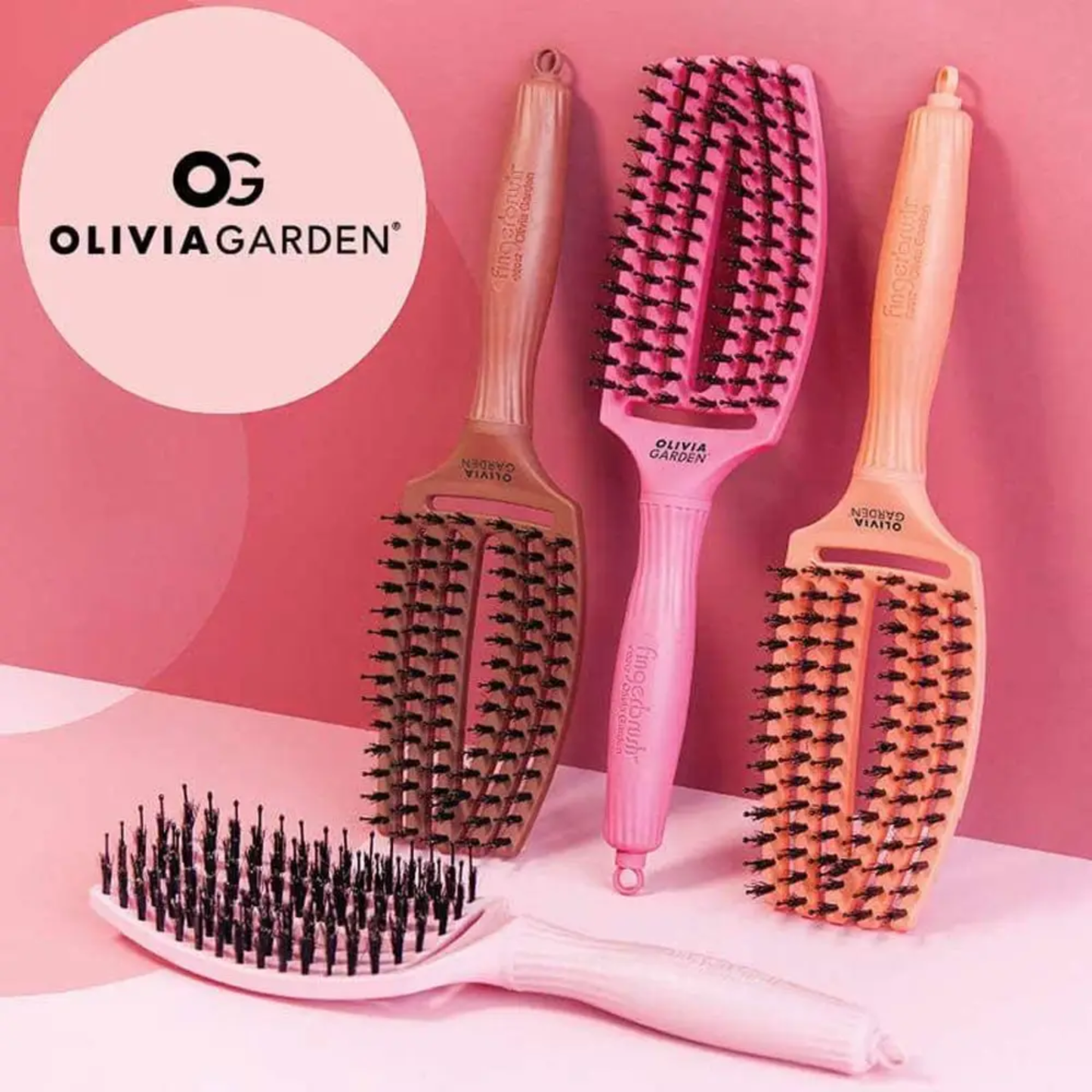Щітка для волосся Olivia Garden Finger Brush Combo Medium HOT PINK