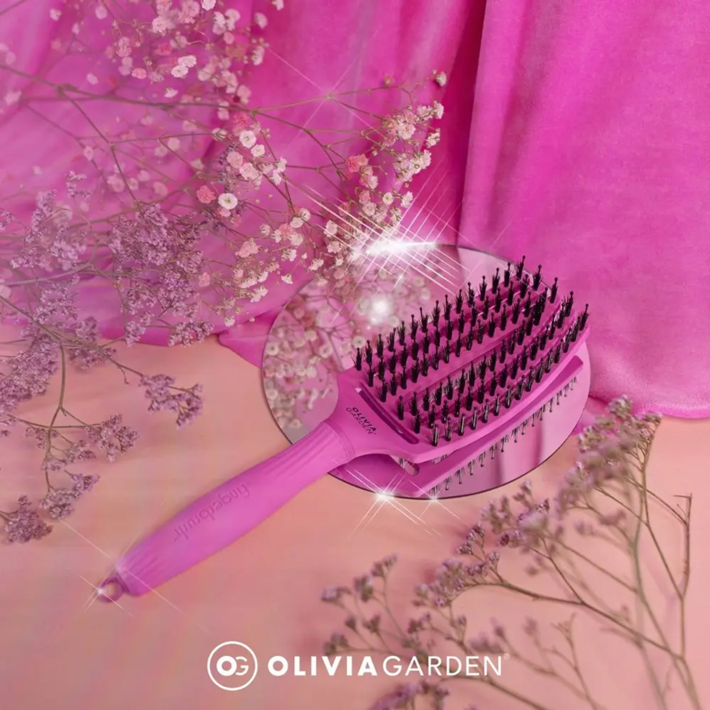 Щітка для волосся Olivia Garden Finger Brush Combo Medium HOT PINK
