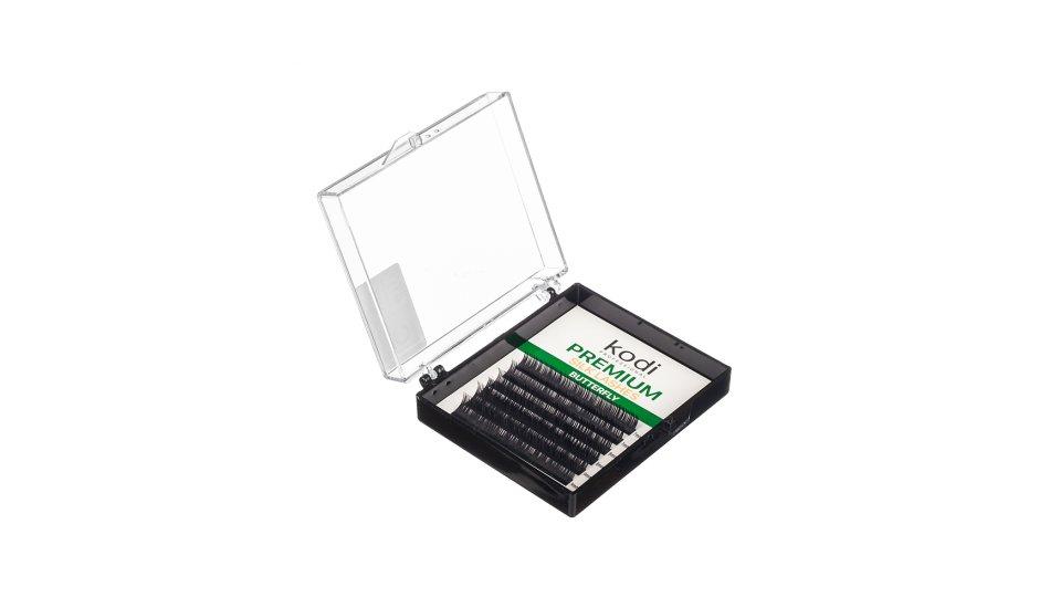 Вії чорні C0.07 (6 рядів: 14 мм) Kodi Professional Butterfly Green