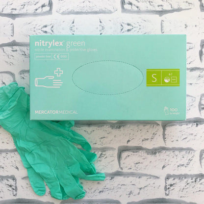 Рукавички нітрілові салатові NITRYLEX (3,5 г)  S 100 шт