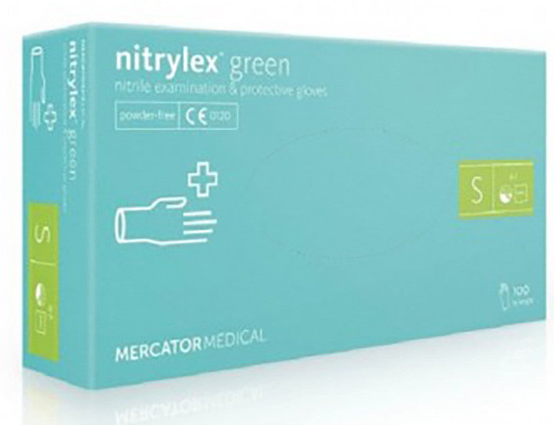 Рукавички нітрілові салатові NITRYLEX (3,5 г)  S 100 шт