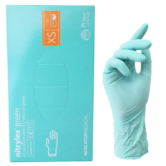 Рукавички нітрілові салатові NITRYLEX (3,5 г)  100 шт XS