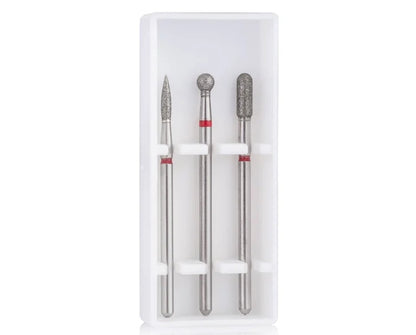 Набір фрез для тонкої кутикули в контейнері SET-2 RED, 3 шт