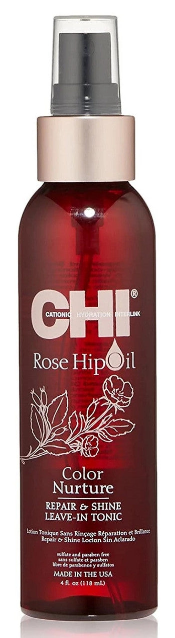 Незмивний спрей-тонік з олією шипшини та кератином Chi Rose Hip Oil Repair & Shine Leave-In Tonic, 120 мл