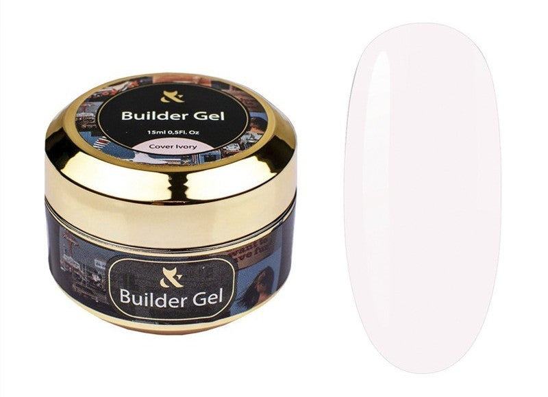 Гель будівельний молочнo-рожевий F.O.X Builder Gel Cover Ivory, 15 мл
