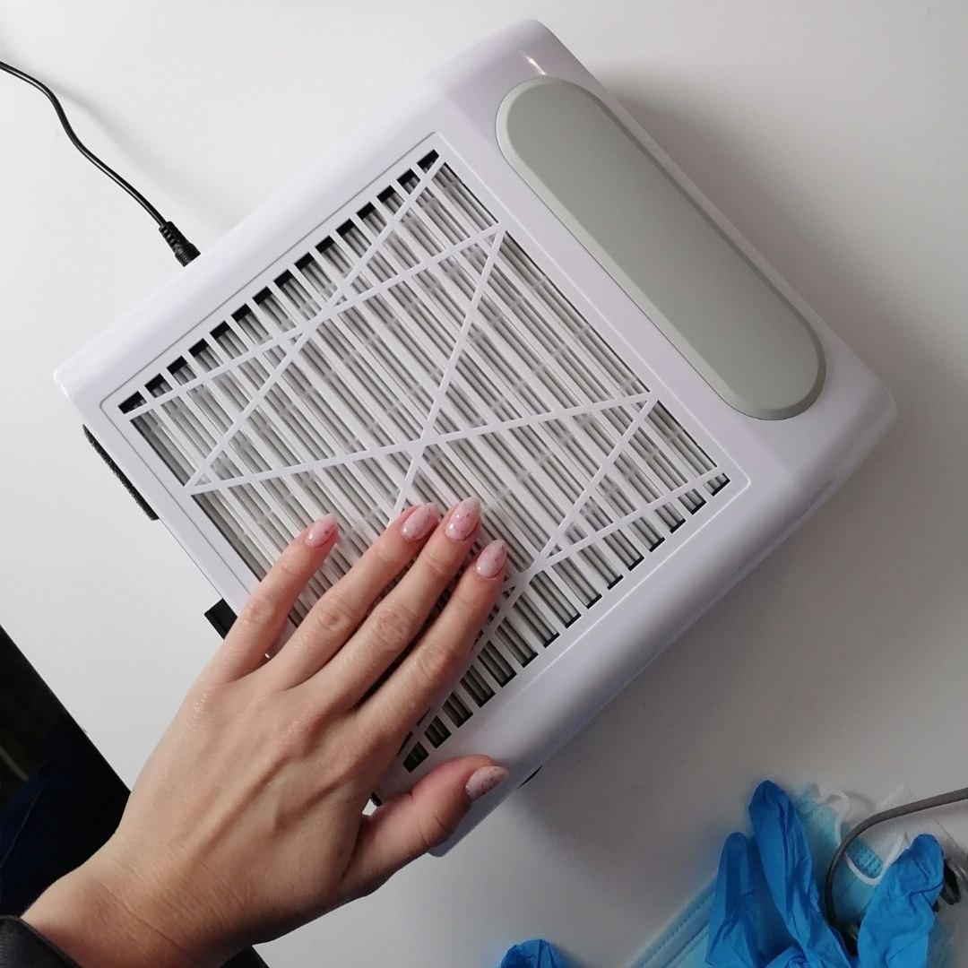 Витяжка для манікюру SIMEI 858-8 з НЕРА фільтром 80W біла