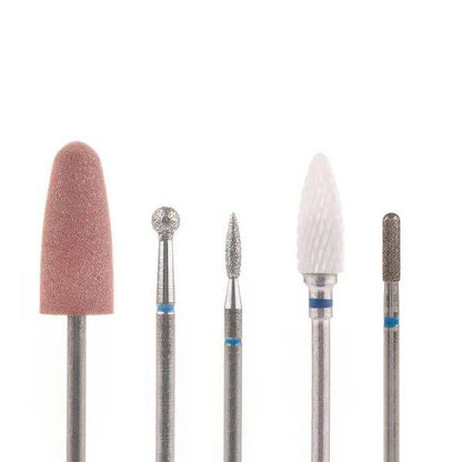 Набір фрез для тонкої кутикули в контейнері SET-5B BLUE, 5 шт