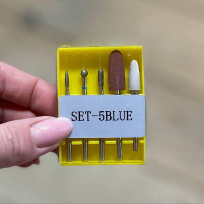 Набір фрез для тонкої кутикули в контейнері SET-5B BLUE, 5 шт