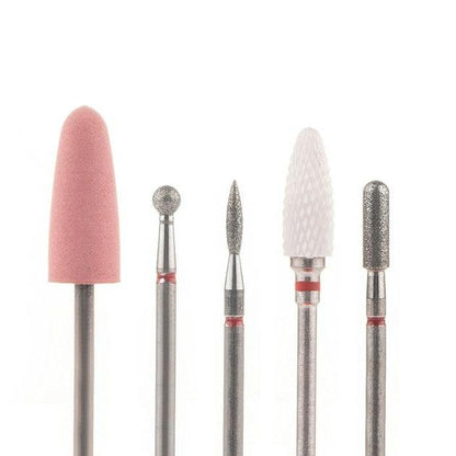 Набір фрез для тонкої кутикули в контейнері SET-5R RED, 5 шт