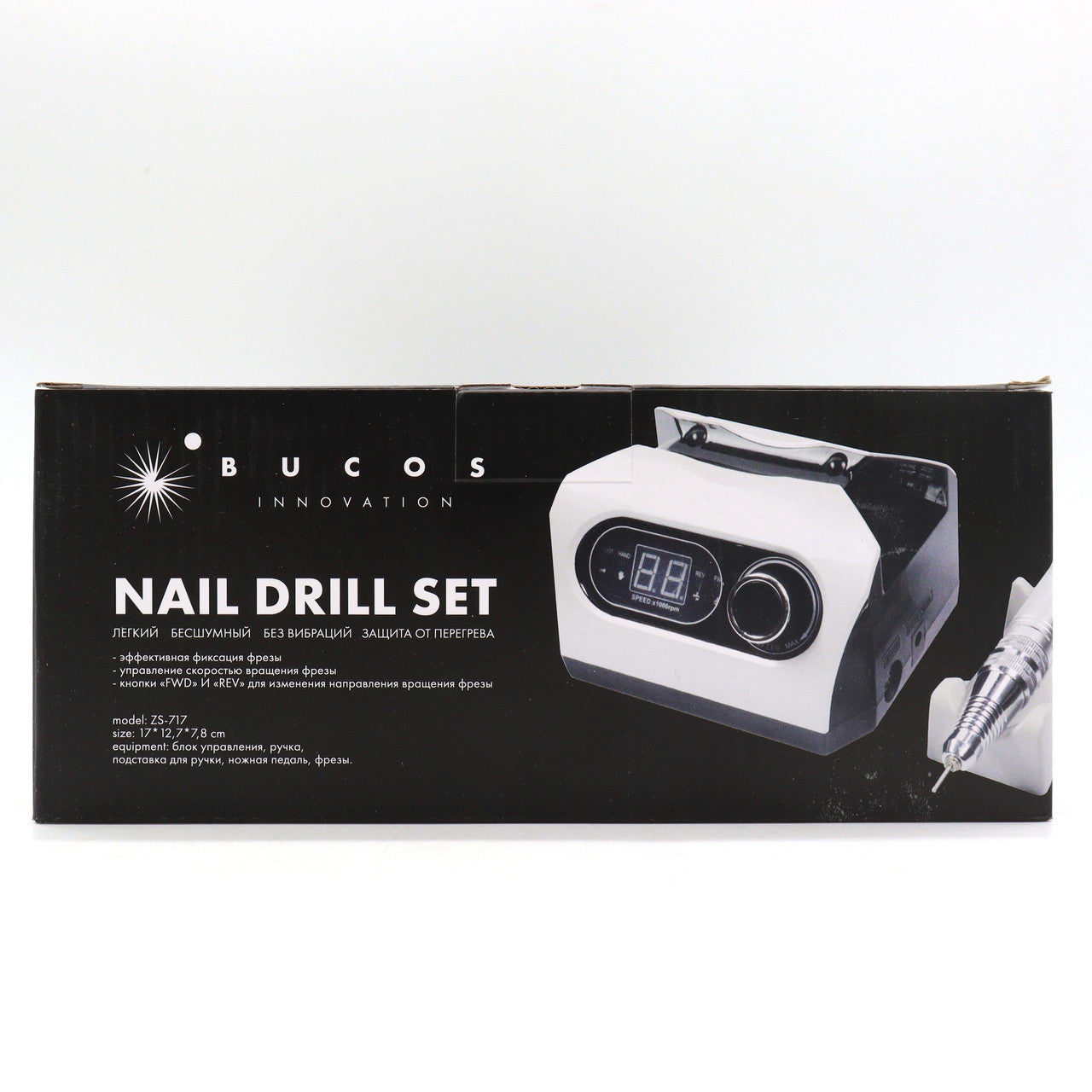 Фрезер Bucos Nail Drill ZS-717 Pro Pink (35000/65W) укр. інструкція + 6 фрез