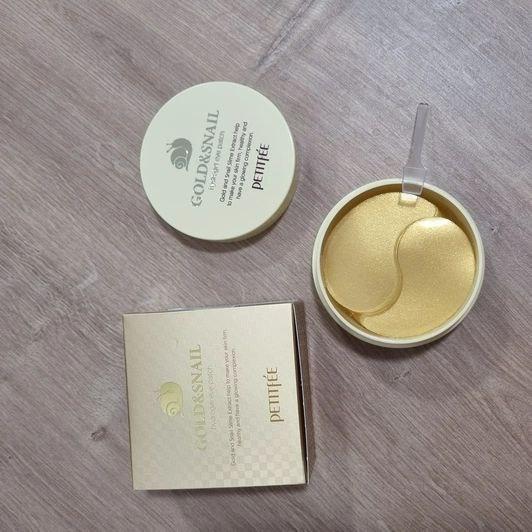 Патчі гідрогелеві під очі Petitfee Gold & Snail 60 шт