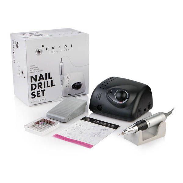 Фрезер Bucos Nail Drill ZS-705 Pro Black (35000/65W) укр. інструкція + 6 фрез