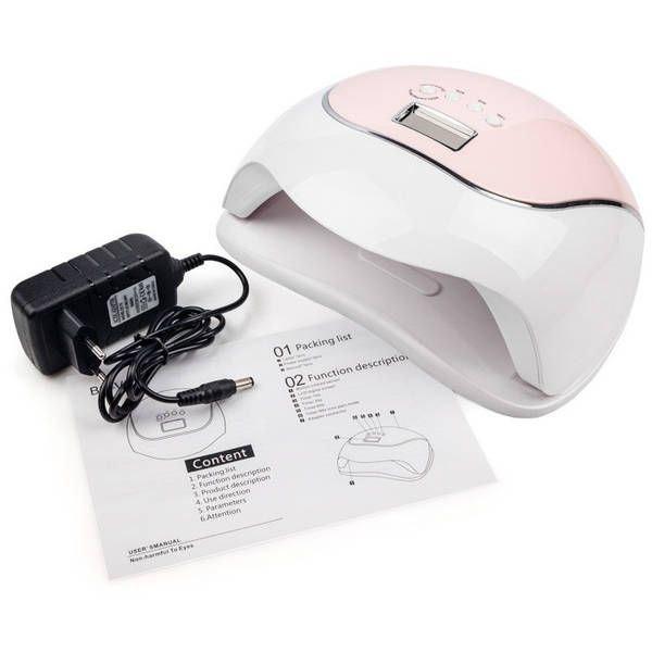 Професійна LED-лампа для полімерізації гелю SUN BQ-V5 MACAROON LED/UV Pink 120W