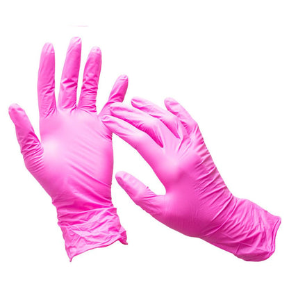 Рукавички нітрилові M, Nitrylex Pink, ніжно-рожеві, одноразові, неопудрені 100 шт.