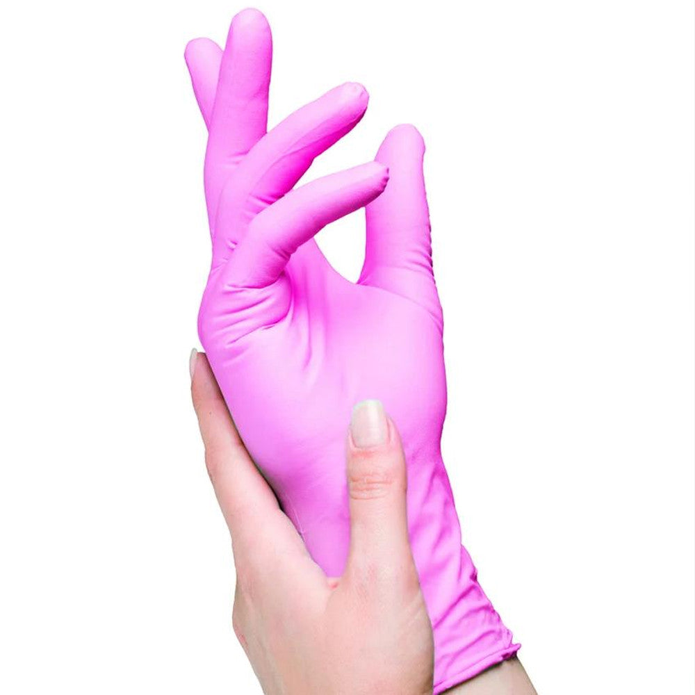 Нітрилові рукавички Nitrylex® Pink одноразові розмір S (6-7) , 100шт